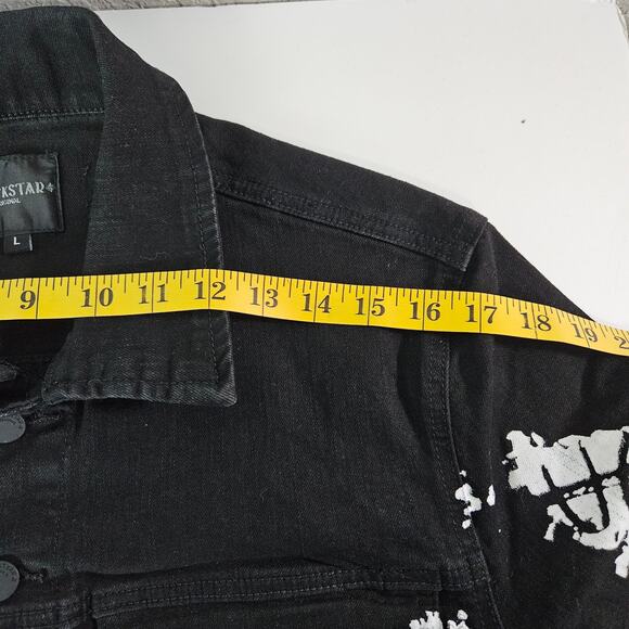 Rockstar Original US Fall Tour Denim Jacket Men Large Graffiti Grunge Streetwear - Picture 14 of 16